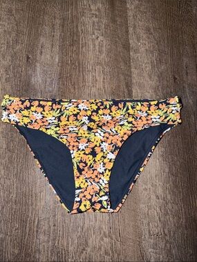 Roxy Floral Bikini Bottoms in Navy, Orange, Yellow & White